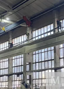 Демонтаж монтаж направляющих рельс мостового крана