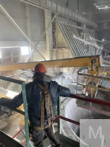 Направляющие надземного кранового пути, ремонт