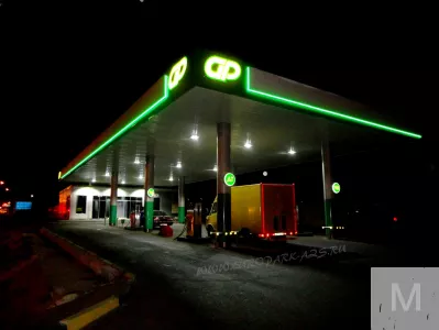 Оцинкованная реечная панель для наружной установки на АЗС, АГЗС, АГНКС